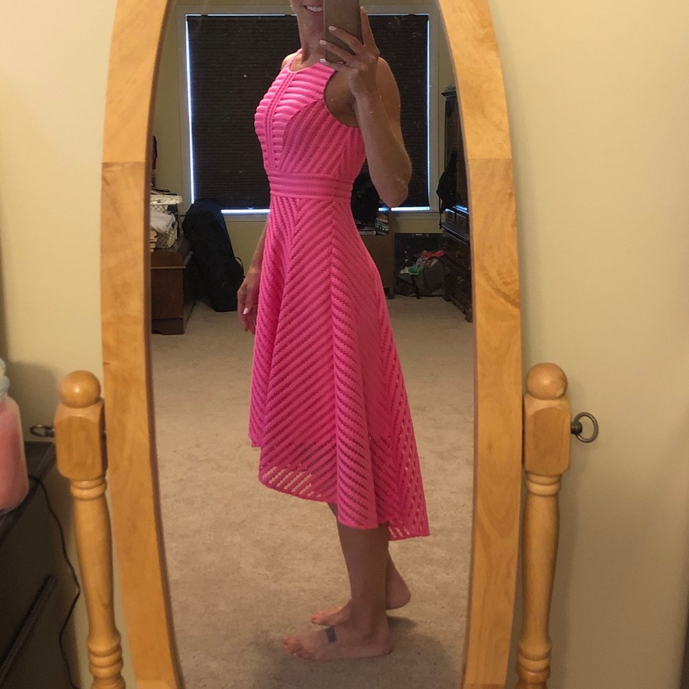 Hot pink Lilly high low dress